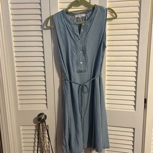 Loft chambray blue Jean dress large